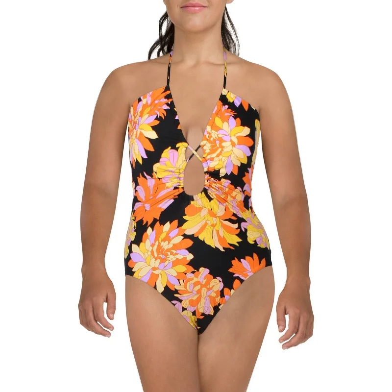 Seafolly Womens Floral Print Nylon One-Piece Swimsuit