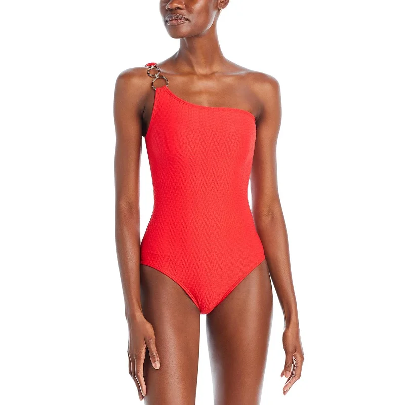 Shoshanna Womens Ribbed  One-Piece Swimsuit