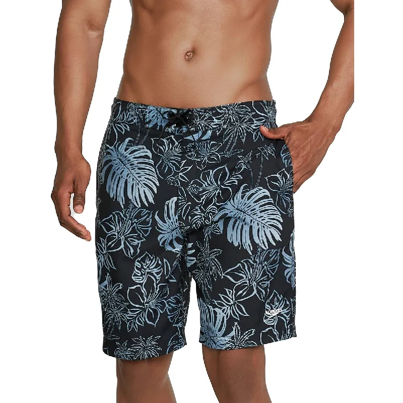 Speedo Mens Printed UPF Protection Swim Trunks Halter Neck Swimsuit