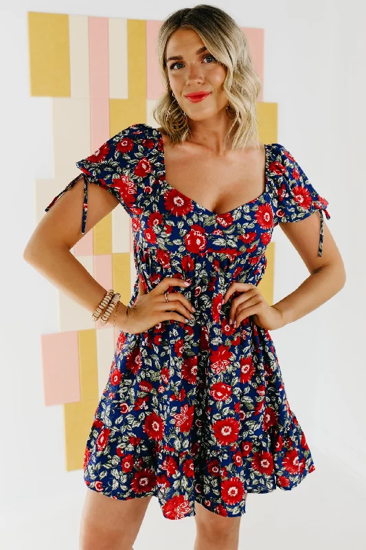 The Julius Floral Sweetheart Neck Mini Dress - FINAL SALE