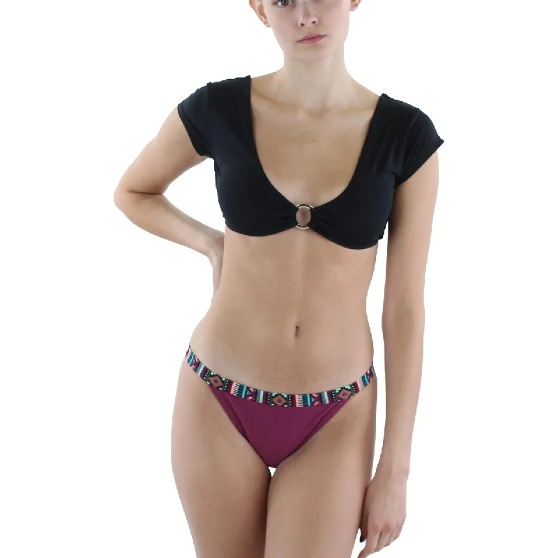 TiniBikini Womens Solid Nylon Bikini Swim top Plus-Size Bikini Set