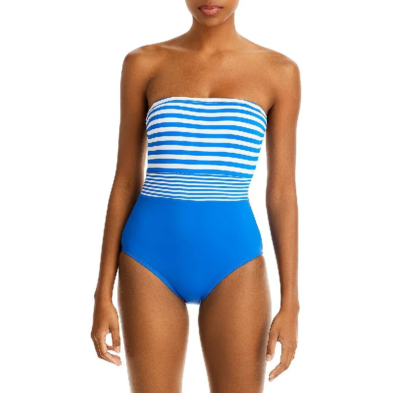 Tommy Bahama Womens Breaker Bay Striped Bandeau One-Piece Swimsuit