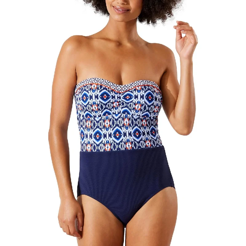 Tommy Bahama Womens Island Cays Printed Bandeau One-Piece Swimsuit Push-Up Bikini Top Tommy Bahama Womens Island Cays Printed Bandeau One-Piece Swimsuit Push-Up Bikini Top