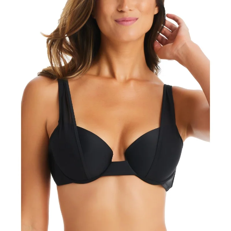 Bar III Womens Underwire Push Up Bikini Swim top Elegant Ruffled Bikini