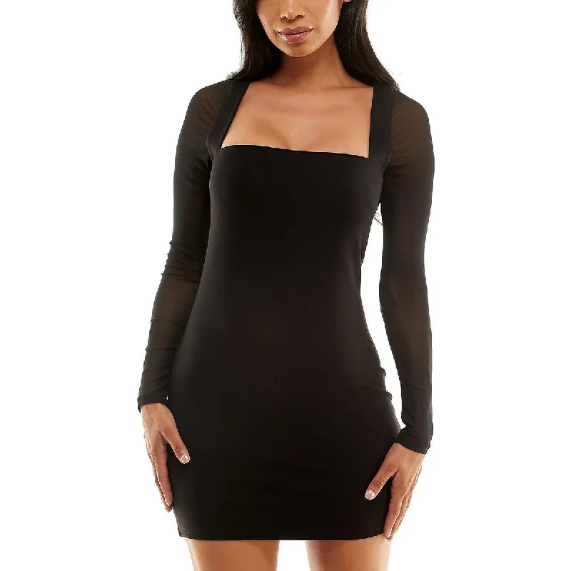 Bebe Womens Sheer Mini Mini Dress