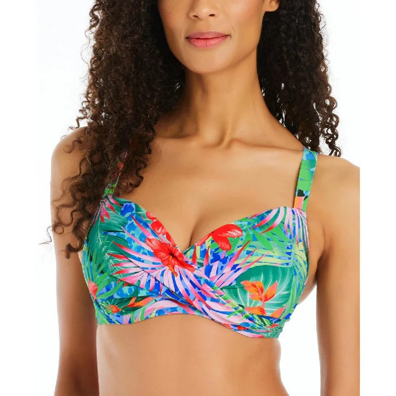 Bleu Rod Beattie Womens Printed Bikini Bikini Swim top High-Waisted Swim Bottoms