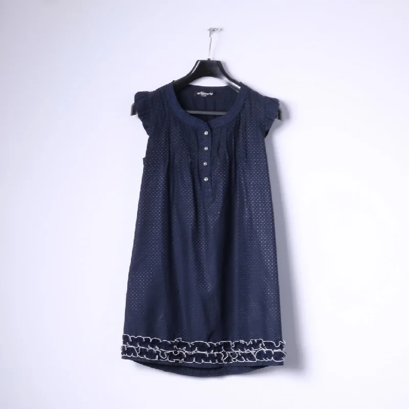 Darimeya Womens S/M Mini Dress Navy Summer Sweet Boho Tunic