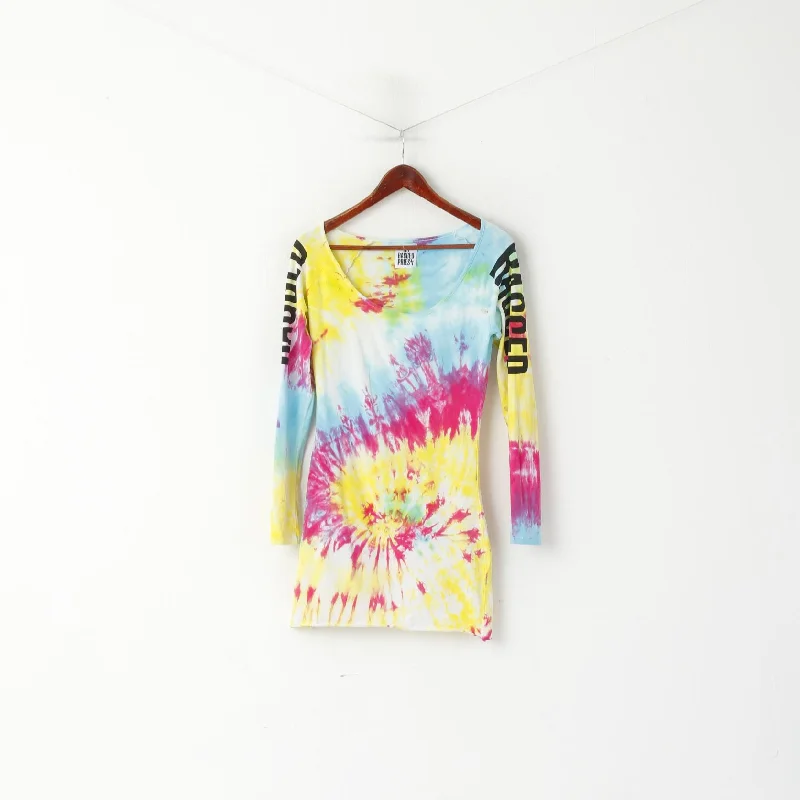 The Ragged Priest Women S Mini Dress Cotton Tie Dye Long Sleeve Soft