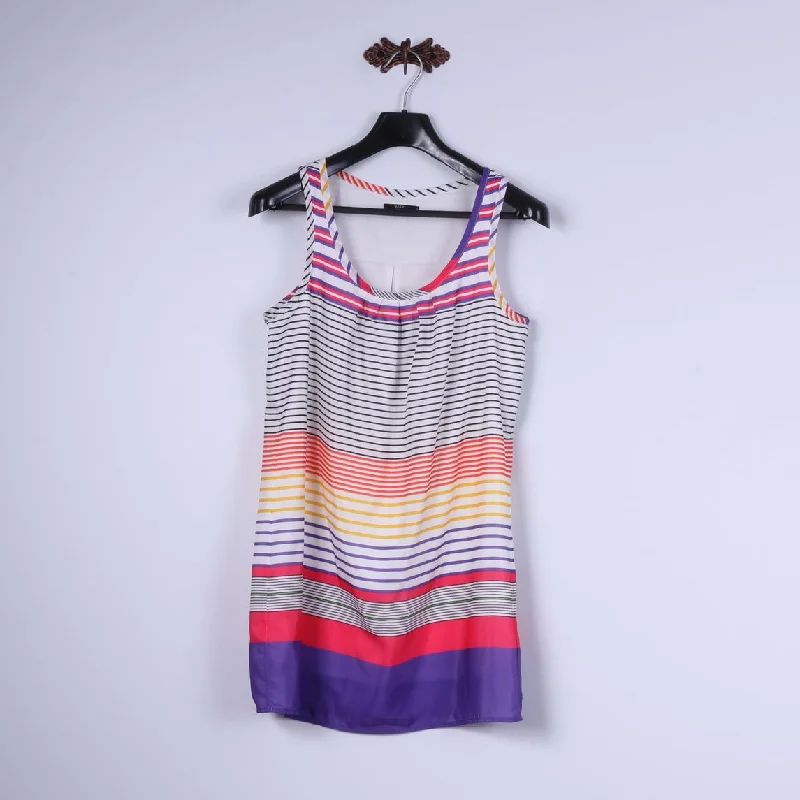 Nice Girl Girls M 164 Mini Dress White Multi Striped Summer Tunic