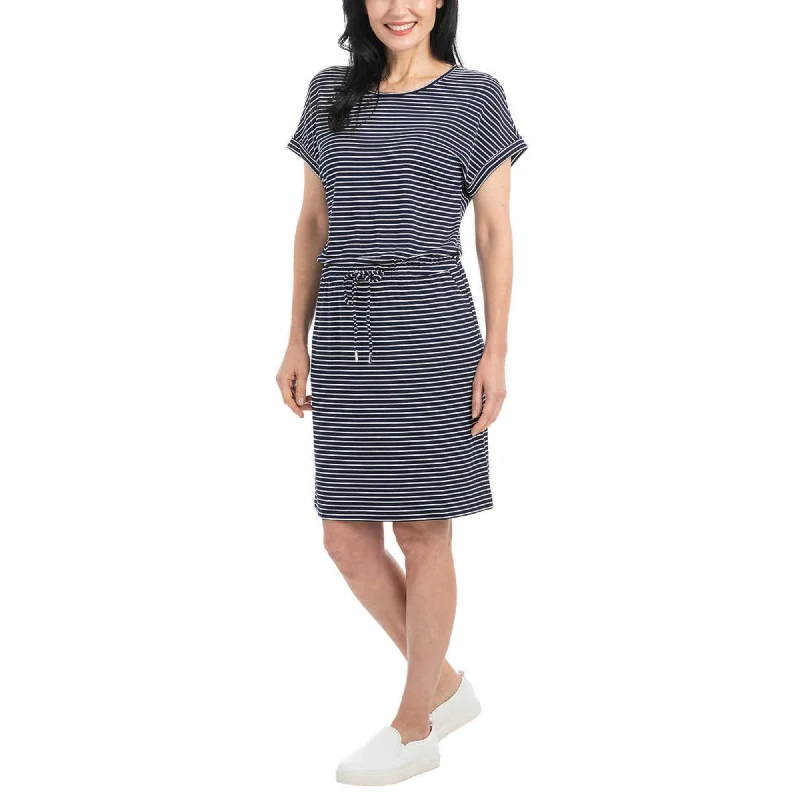 Hilary Radley Women's Short Sleeve Drawstring Waist Mini Dress