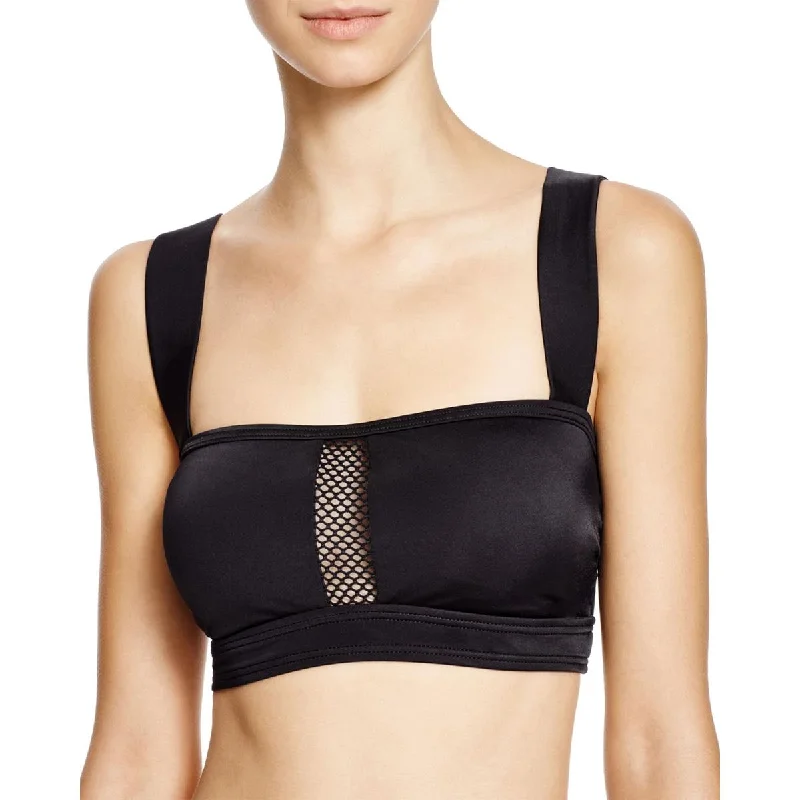 DKNY Swim Womens Mesh Splice Mesh Lined Swim Top Separates Quick-Dry Tankini