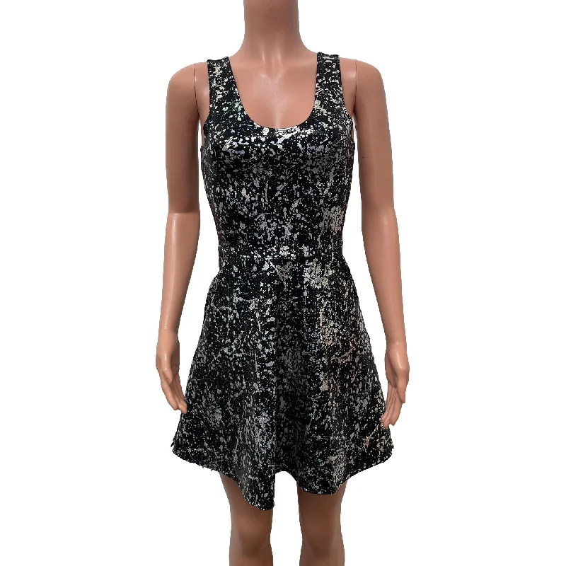 Holo Splatter A-line Mini Dress w/Pockets Comfortable Fit-and-Flare Mini Dress