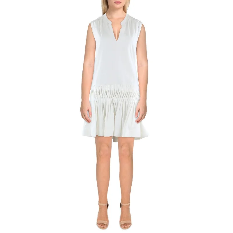 Jonathan Simkhai Womens Pleated Above Knee Mini Dress