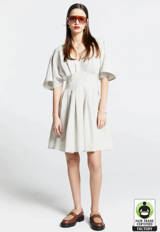 Florence Mini Dress - Natural Linen