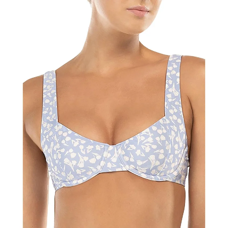 Peony Womens Balconette Underwire Adjustable Straps Bikini Swim Top Vintage Swimwear Look