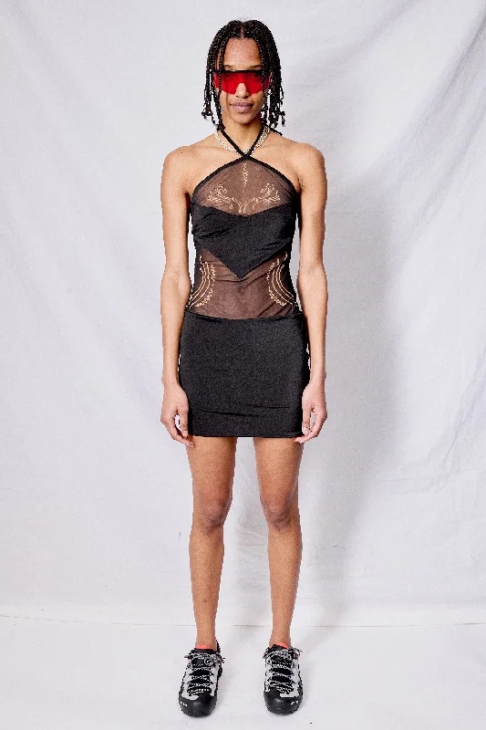 Venus Shell Tattoo Mini Dress Stylish Sweetheart Mini Dress