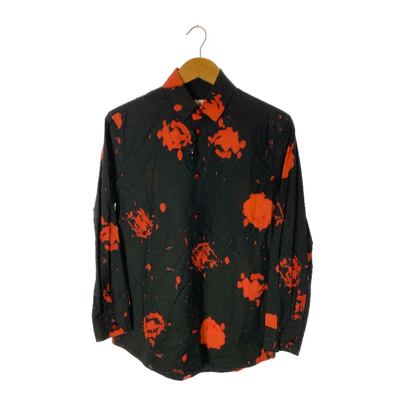 MARNI/LS Shirt/38/BLK/Cotton/All Over Print Elegant Silk Short Shirt