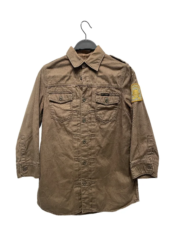 HYSTERIC GLAMOUR/LS Shirt/S/Cotton/CML/ Casual Plain Short Shirt