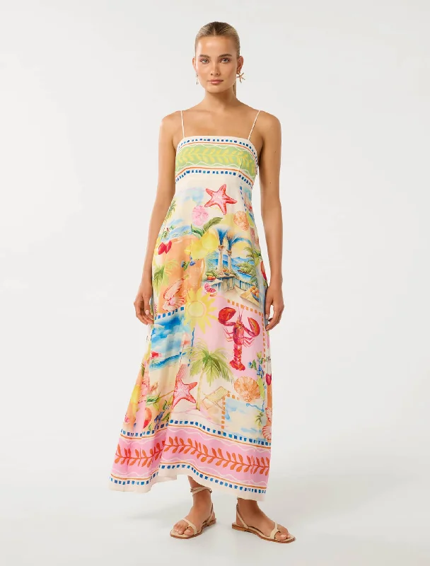 Amari Midi Dress Trendy Square Neck Midi Dress