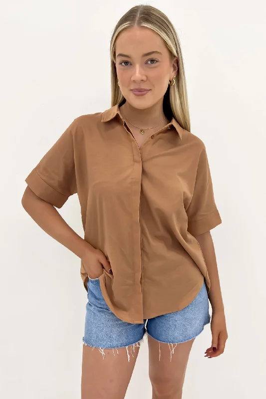 Aria Classic Shirt Tan