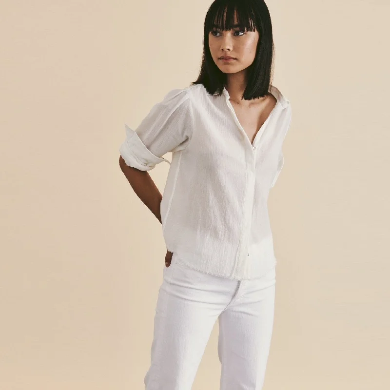 Astra Shirt (Chalk) Comfortable Short Sleeve Blouse