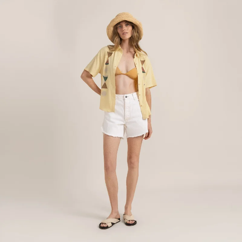 Bless Up Breathable Stretch Shirt - Heart Studio Sand Stylish Printed Short Shirt