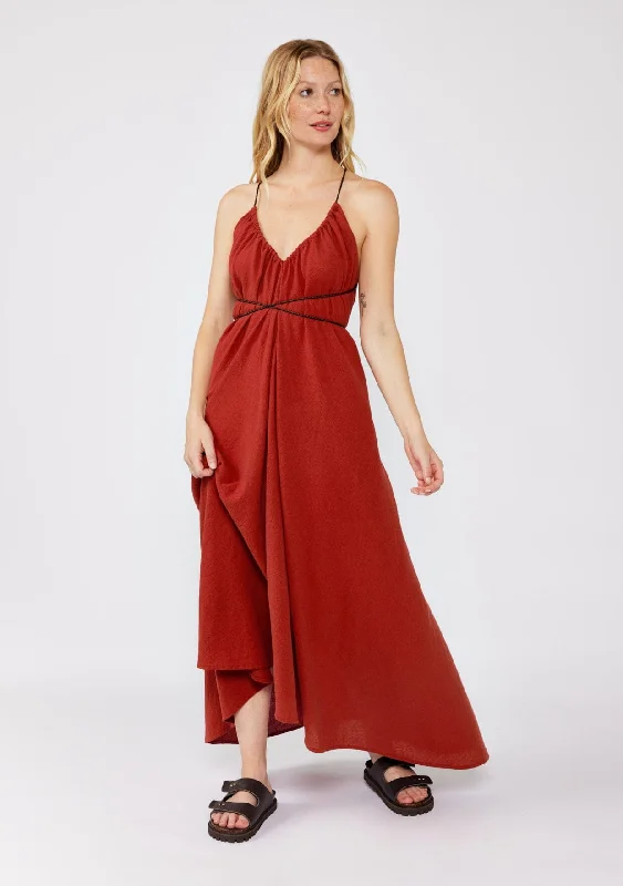 Carmine Halter Maxi Dress