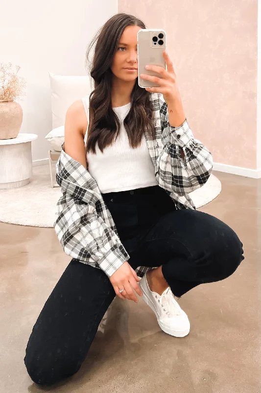 Charlee Shirt Black White Classic Basic Short Shirt