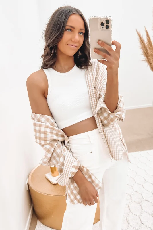 Charley Shirt Beige Cozy Summer Short Shirt