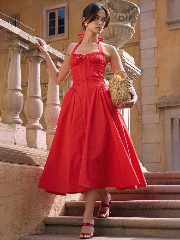 Waist Wrap A-line Long Summer Halter Backless Nightclub Sexy Midi Dress Trendy Shift Midi Dress Waist Wrap A-line Long Summer Halter Backless Nightclub Sexy Midi Dress Trendy Shift Midi Dress