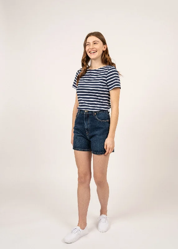 Etrille short sleeve striped sailor shirt - regular fit, in light cotton (MARINE/NEIGE) Modern Fit Short Sleeve Etrille short sleeve striped sailor shirt - regular fit, in light cotton (MARINE/NEIGE) Modern Fit Short Sleeve