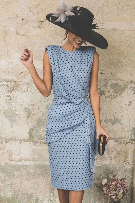 Florcoo Sexy Polka Dot Pack Hip Sleeveless Midi Dress(4 Colors) Trendy Shift Midi Dress Florcoo Sexy Polka Dot Pack Hip Sleeveless Midi Dress(4 Colors) Trendy Shift Midi Dress