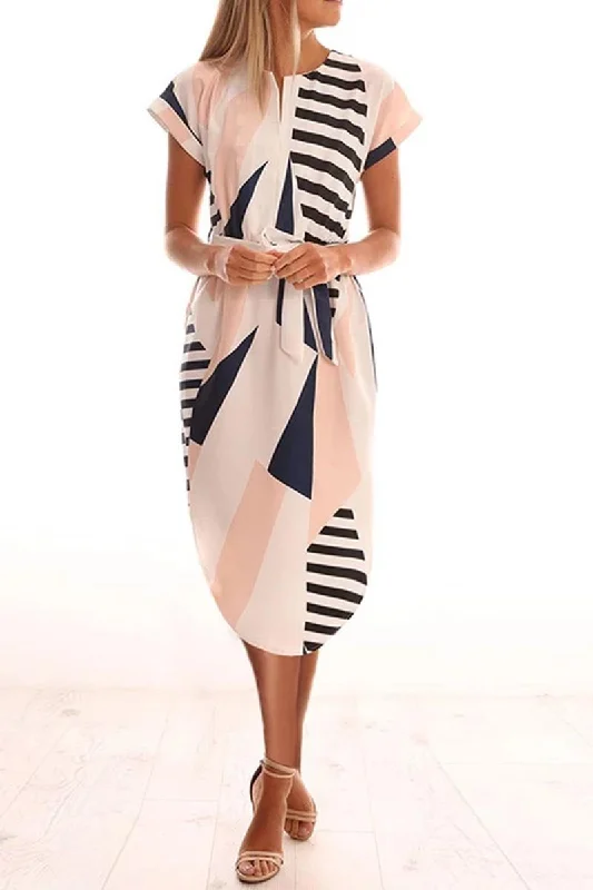 Florcoo Trendy Printed Asymmetrical Midi Dress(4 colors) Chic Bohemian Midi Dress