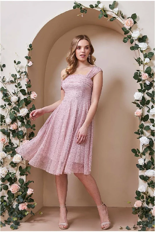 Goddiva One Shoulder Bardot Sequin & Mesh Midi Dress - Blush Stylish Cold Shoulder Midi Dress Goddiva One Shoulder Bardot Sequin & Mesh Midi Dress - Blush Stylish Cold Shoulder Midi Dress
