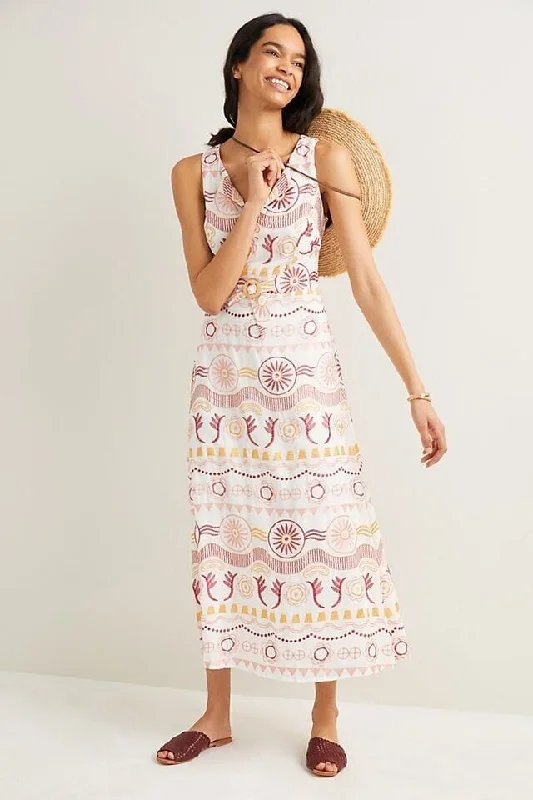 Harley Embroidered Maxi Dress - Terracotta