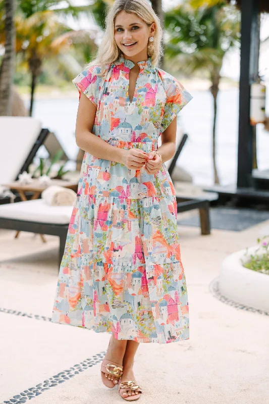 In Your Dreams Toile Print Midi Dress Stylish Color Block Midi Dress