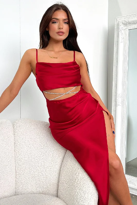 Kamdyn Midi Dress - Red