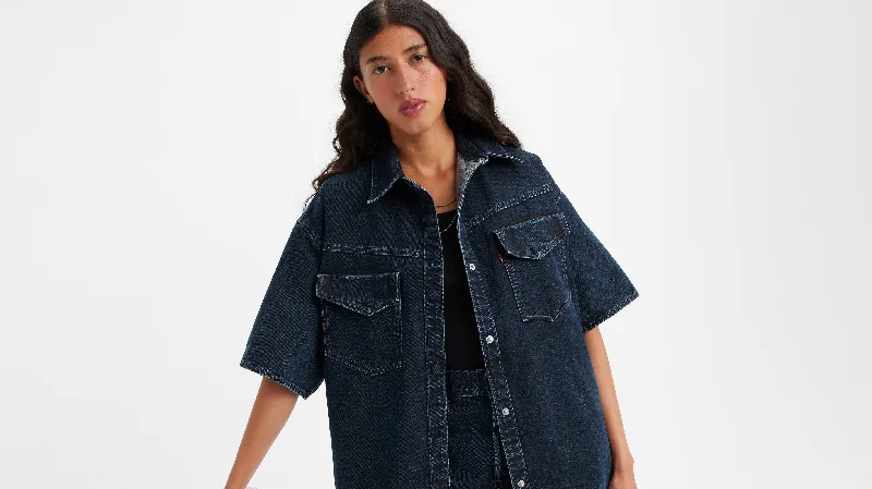 Levi's® WellThread® Women's Rosewood Shirt Trendy Tie-Front Short Shirt