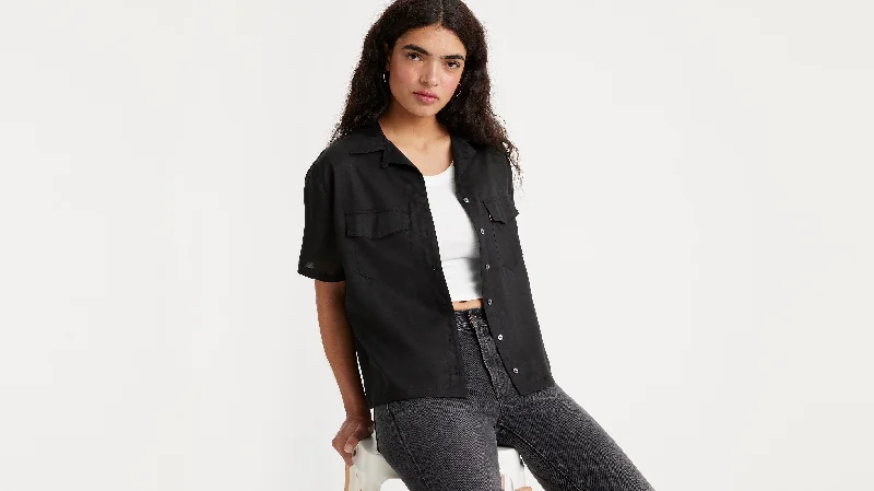 Levi's® Women's Ember Bowling Shirt Elegant Off-Shoulder Short Shirt