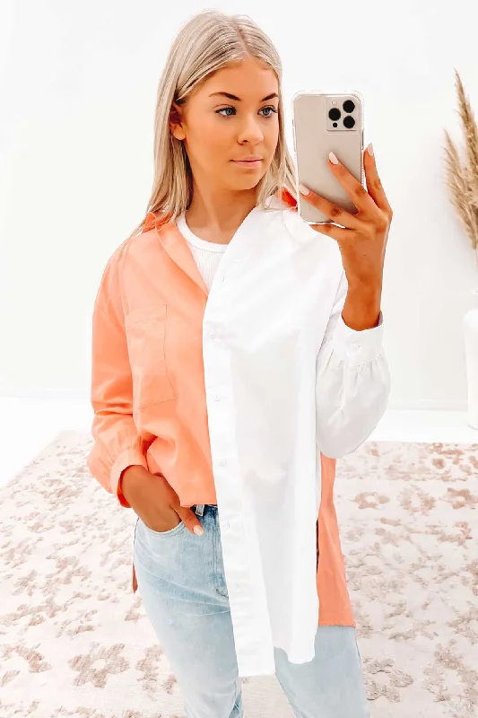 Luna Shirt Peach White