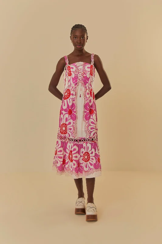 Off-White Maia Sleeveless Midi Dress Fashionable Shift Midi Dress