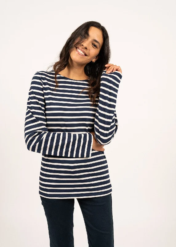 Minquiers unisex striped sailor shirt - regular fit, in light cotton (MARINE/ECRU) Soft Cotton Short Tee Minquiers unisex striped sailor shirt - regular fit, in light cotton (MARINE/ECRU) Soft Cotton Short Tee