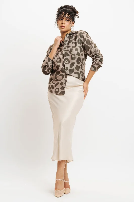 Nature Imprints Full Sleeves Women's Shirt Casual Ruffle Short Shirt