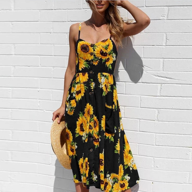 New Sexy Pocket Button Bohemia Retro Solid Women's Midi Dresses Cozy Midi Dress with Pockets New Sexy Pocket Button Bohemia Retro Solid Women's Midi Dresses Cozy Midi Dress with Pockets