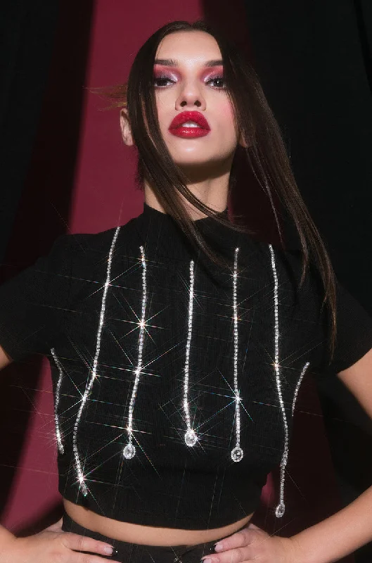 NO BAD DAYS RHINESTONE DETAILED TSHIRT BLACK Classic Solid Short Shirt