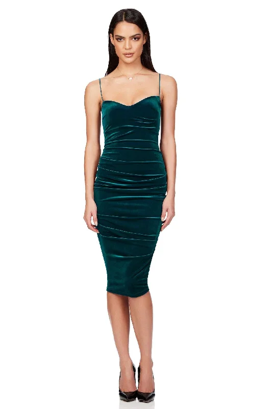 NOOKIE Rumi Midi Dress (Teal) - RRP $229 Fashionable Chiffon Midi Dress