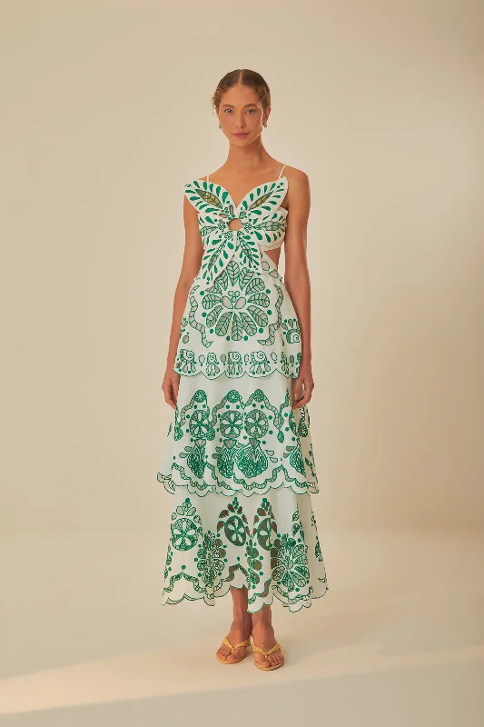 Off-White Flower Richelieu Euroflax™ Premium Linen Midi Dress Elegant Faux Wrap Midi Dress Off-White Flower Richelieu Euroflax™ Premium Linen Midi Dress Elegant Faux Wrap Midi Dress