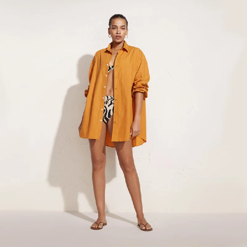Pontia Shirt (Orange) Elegant Button-Down Short Shirt