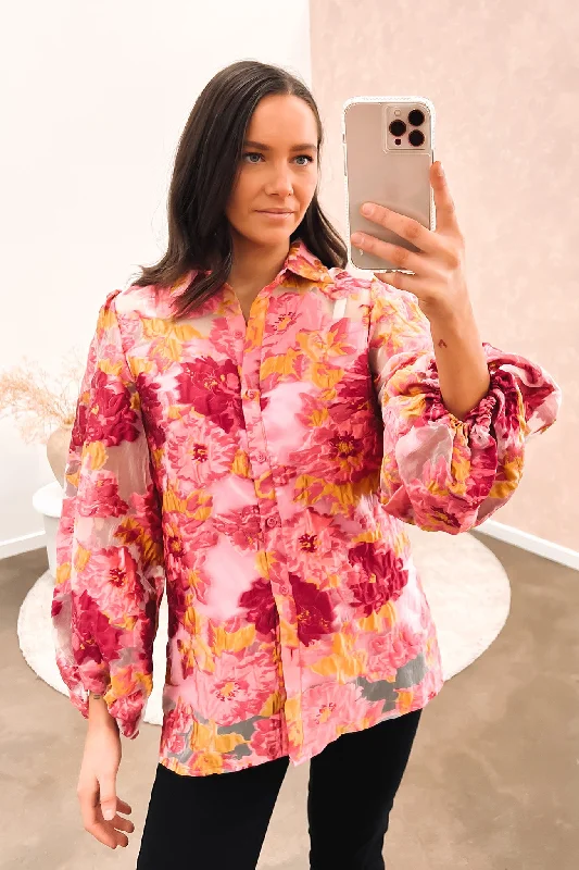 Powell Shirt Pink Classic Button-Up Short Tee