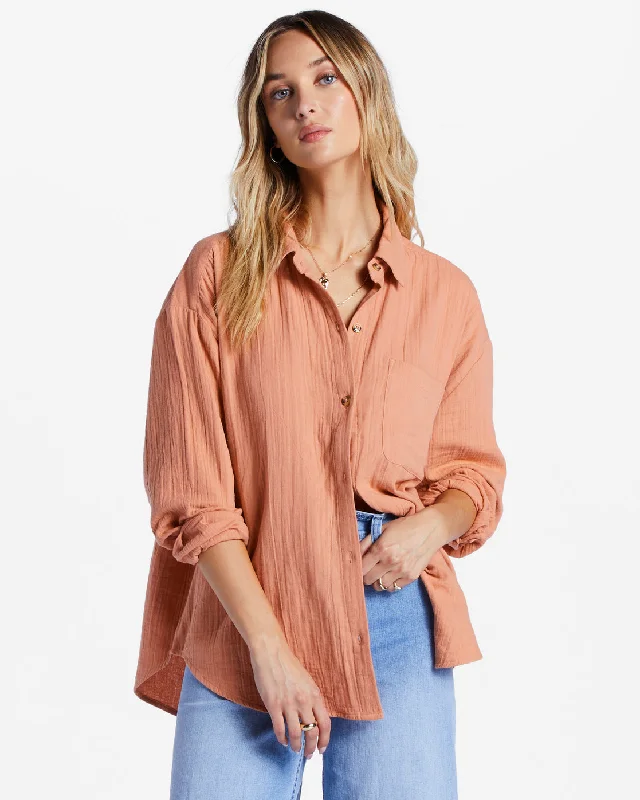 Right On Long Sleeve Shirt - Rose Dawn Fashionable Tied Short Sleeve